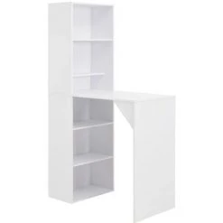 FIMEI Table De Bar Avec Armoire Blanc 115 X 59 X 200 Cm