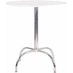 NOVA Table De Bar En Bois Ronde Et Table En Métal Pieds Réglables En Bistrot Différentes Couleurs Couleur : Blanc