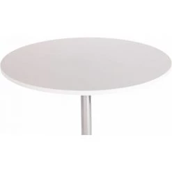 NOVA Table De Bar En Bois Ronde Et Table En Métal Pieds Réglables En Bistrot Différentes Couleurs Couleur : Blanc -Table haute et bar Soldes 61090739 3