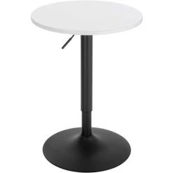 WOLTU Table De Bar Ronde. Réglable En Hauteur 69.5-91.5 Cm. Pivotante à 360°. Table De Bistrot. Blanc. BT35sz