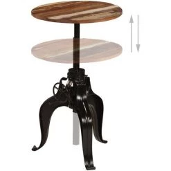 SUPERMARKET Table De Bar Bois De Récupération Massif 60x(76-110) Cm -Table haute et bar Soldes 61303937 3