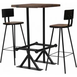 SUPERMARKET Mobilier De Bar Bois De Récupération Massif 3 Pcs