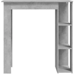 SUPERMARKET Table De Bar Avec étagère Aggloméré 102x50x103.5 Cm Gris Béton -Table haute et bar Soldes 61306099 5