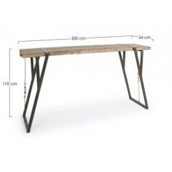 WEBMARKETPOINT Table De Bar Style Industriel Blocks 200x54 Cm -Table haute et bar Soldes 61309093 2
