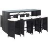 FIMEI Ensemble De Bar D'extérieur 9 Pcs Résine Tressée Noir -Table haute et bar Soldes 61379999 1