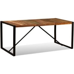FIMEI Table De Salle à Manger Bois De Récupération Massif 180 Cm