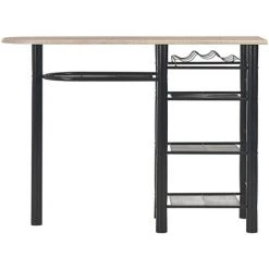 FIMEI Ensemble De Bar Avec étagères 3 Pcs Bois Et Acier 9 FIMEI Ensemble De Bar Avec étagères 3 Pcs Bois Et Acier -Table haute et bar Soldes 61381322 3