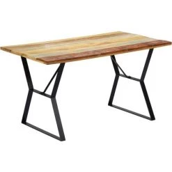 FIMEI Table De Salle à Manger 140x80x76cm Bois De Récupération Massif