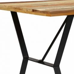 FIMEI Table De Salle à Manger 140x80x76cm Bois De Récupération Massif -Table haute et bar Soldes 61381451 4