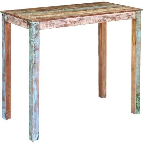 FIMEI Ensemble De Bar 5 Pcs Bois De Récupération Et Cuir Véritable 4 FIMEI Ensemble De Bar 5 Pcs Bois De Récupération Et Cuir Véritable â Image 2