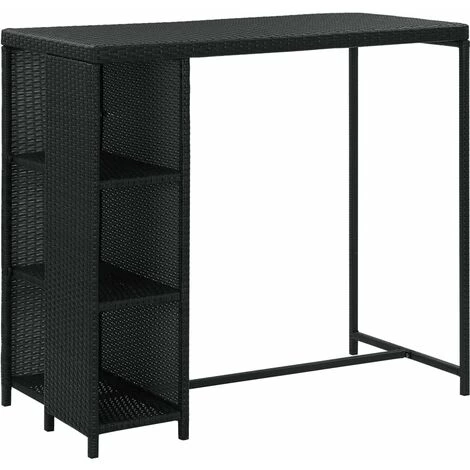 FIMEI Meuble De Bar De Jardin 5 Pcs Et Coussins Résine Tressée Noir 4 FIMEI Meuble De Bar De Jardin 5 Pcs Et Coussins Résine Tressée Noir – Image 2