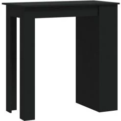 FIMEI Table De Bar Avec Rangement Noir 102x50x103,5 Cm Aggloméré -Table haute et bar Soldes 61382415 2