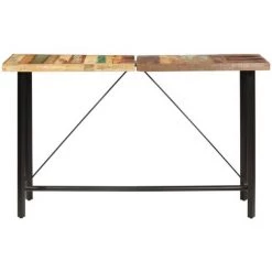 FIMEI Ensemble De Bar 9 Pcs Bois De Récupération Et Cuir Véritable 9 FIMEI Ensemble De Bar 9 Pcs Bois De Récupération Et Cuir Véritable -Table haute et bar Soldes 61383645 3