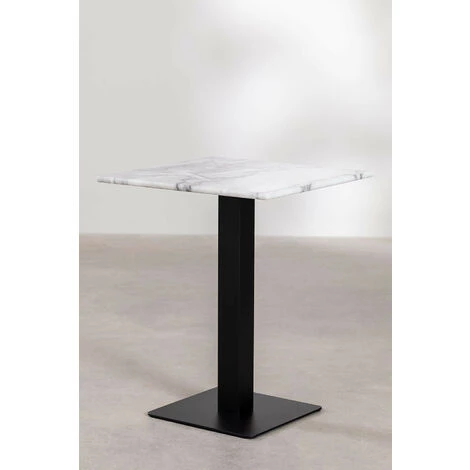 Table De Bar Carrée En Marbre Chick SKLUM Marbre NOIR - ↔60 Cm NOIR Blanc 4 Table De Bar Carrée En Marbre Chick SKLUM Marbre NOIR - ↔60 Cm NOIR Blanc – Image 2