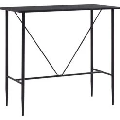 NOVA Bar De Table Ensemble Avec Des Tabourets Avec Des Pas En Plastique Différentes Couleurs Ensemble De Bar 5 Pcs Plastique Noir