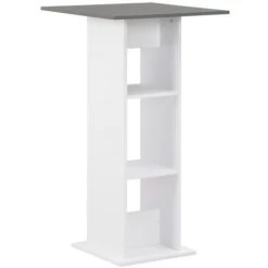 SUPERMARKET Table De Bar Blanc Et Gris Anthracite 60x60x110 Cm