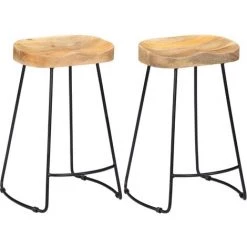 SUPERMARKET Tabourets De Bar Gavin 2 Pcs Bois De Manguier Massif SUHB-247837