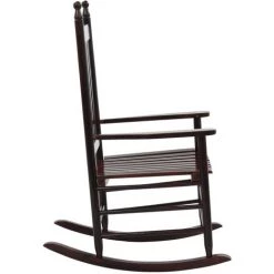 SUPERMARKET Chaise à Bascule Avec Siège Incurvé Marron Bois De Peuplier -Table haute et bar Soldes 63652115 3