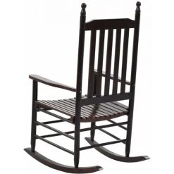 SUPERMARKET Chaise à Bascule Avec Siège Incurvé Marron Bois De Peuplier -Table haute et bar Soldes 63652115 4