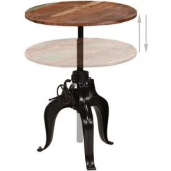 SUPERMARKET Table De Bar Bois De Récupération Massif 75 X (76-110) Cm -Table haute et bar Soldes 63652146 3
