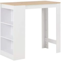 SUPERMARKET Table De Bar Avec étagère Blanc 110x50x103 Cm SUHB-280215