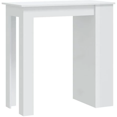 SUPERMARKET Table De Bar étagère De Rangement Blanc Brillant 102x50x103,5cm 4 SUPERMARKET Table De Bar étagère De Rangement Blanc Brillant 102x50x103,5cm – Image 2
