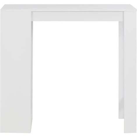 SUPERMARKET Table De Bar Avec étagère Blanc 110x50x103 Cm SUHB-280211 4 SUPERMARKET Table De Bar Avec étagère Blanc 110x50x103 Cm SUHB-280211 – Image 2