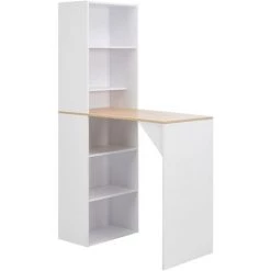 SUPERMARKET Table De Bar Avec Armoire Blanc 115 X 59 X 200 Cm SUHB-280230
