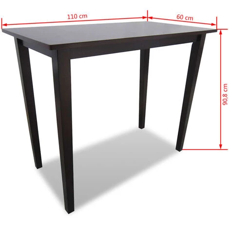 SUPERMARKET Table De Bar En Bois Marron 6 SUPERMARKET Table De Bar En Bois Marron â Image 4