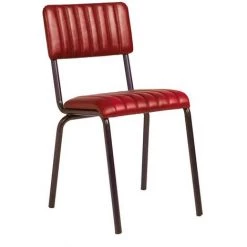 NETFURNITURE Chaise Latérale Antérieure - CIBBED - LASCARI - Vintage Rouge - Rouge