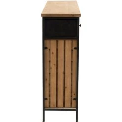 LES TENDANCES Comptoir De Bar 3 Tiroirs Bois Clair Pieds Métal Cora L 121 Cm -Table haute et bar Soldes 64041594 4