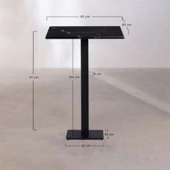 Table Haute Carrée De Bar En Marbre Chick SKLUM Marbre NOIR - NOIR Blanc -Table haute et bar Soldes 64416084 5