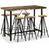 FUHUIDATRADING Ensemble De Bar 7 Pcs Bois Massif Recyclé 2 FUHUIDATRADING Ensemble De Bar 7 Pcs Bois Massif Recyclé -Table haute et bar Soldes 64520092 1