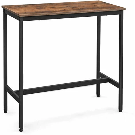 HELLOSHOP26 Table De Bar Table Haute Fine Table De Cuisine Table De Salle à Manger Avec Cadre Métallique Robuste 100 X 40 X 90 Cm Montage Facile Style Industriel Marron Rustique Et Noir - Marron 3 HELLOSHOP26 Table De Bar Table Haute Fine Table De Cuisine Table De Salle à Manger Avec Cadre Métallique Robuste 100 X 40 X 90 Cm Montage Facile Style Industriel Marron Rustique Et Noir - Marron