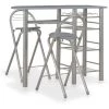 PESCE Ensemble De Bar Avec étagères 3 Pcs Bois Et Acier Gris -Table haute et bar Soldes 64872007 1