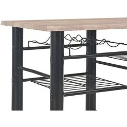 PESCE Ensemble De Bar Avec étagères 3 Pcs Bois Et Acier 11 PESCE Ensemble De Bar Avec étagères 3 Pcs Bois Et Acier -Table haute et bar Soldes 64872065 5