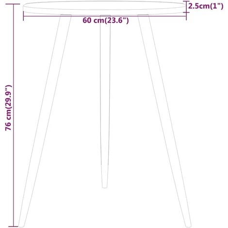 Table De Bistro Ø60x76 Cm MDF Et Fer Marron Clair VidaXL 5 Table De Bistro Ø60x76 Cm MDF Et Fer Marron Clair VidaXL â Image 3