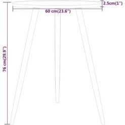 Table De Bistro Ø60x76 Cm MDF Et Fer Marron Clair VidaXL 10 Table De Bistro Ø60x76 Cm MDF Et Fer Marron Clair VidaXL -Table haute et bar Soldes 64876183 4