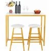 ONEVAN Table De Bar Stylisée Avec 2 Tabourets Ensemble De Meubles Modernes Simples Pour Cuisine Salle De Jeux Salon 2 ONEVAN Table De Bar Stylisée Avec 2 Tabourets Ensemble De Meubles Modernes Simples Pour Cuisine Salle De Jeux Salon -Table haute et bar Soldes 64902116 1