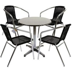 BATHRINS®Table Mange Debout En Aluminium Diamètre 60cm Hauteur Réglable 70 Ou 110cm Argent 10 BATHRINS®Table Mange Debout En Aluminium Diamètre 60cm Hauteur Réglable 70 Ou 110cm Argent -Table haute et bar Soldes 65441026 4