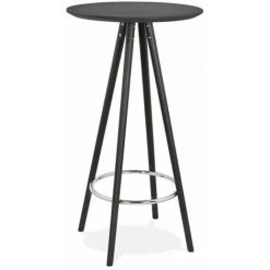 Paris Prix - Table De Bar En Bois "lizon" 110cm Noir