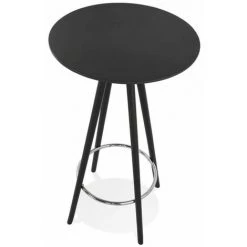 Paris Prix - Table De Bar En Bois "lizon" 110cm Noir -Table haute et bar Soldes 65758748 3