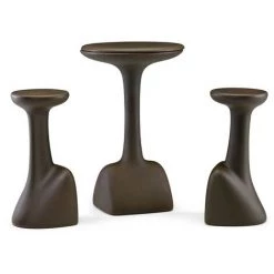 PLUST Table D'appoint Haute Ronde Pour Tabourets 99 Cm Polyéthylène Design Armillaria T1 | Couleur: Noir -Table haute et bar Soldes 65877677 4
