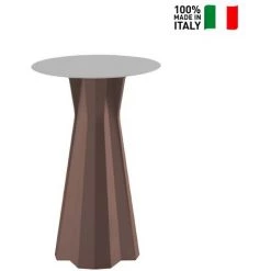 PLUST Table D'appoint Haute Pour Tabourets De Bar 100cm Ronde Carrée Design Frozen T1-H | Couleur: Beige - Couleur De La Table: Blanc - Taille: ø 60 Cm -Table haute et bar Soldes 65877911 2