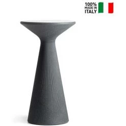 PLUST Table D'appoint Haute Ronde 111cm Pour Tabourets De Bar Extérieur Design Moderne Fade T2-H Plus | Couleur: Gris Foncé - Couleur De La Table: Blanc -Table haute et bar Soldes 65877913 2