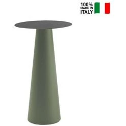 PLUST Table D'appoint Haute Ronde Pour Tabourets De Bar Diamètre 60cm Design Moderne Fura T1-H | Couleur: Vert Foncé - Couleur De La Table: Noir -Table haute et bar Soldes 65878034 2