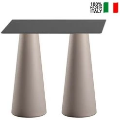 PLUST Table Haute Rectangulaire Pour Tabourets Design Intérieur Extérieur Fura T2-H | Couleur: Beige - Taille: 120 X 60 Cm -Table haute et bar Soldes 65878206 2