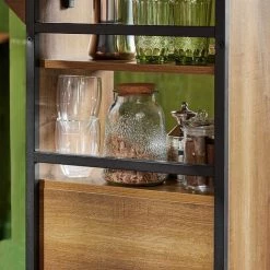 SoBuy FWT98-PF Table De Bar, Table Haute De Bar, Table De Cuisine, Table à Manger, Mange-Debout Pour Cuisine, Salle à Manger, Salon Avec 1 Plateau Rabattable, 2 Etagères Et 1 Porte -Table haute et bar Soldes 65894135 5