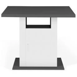 IDMARKET Ilot Central UGO 110 Cm Plateau Bois Gris Et Blanc Avec Rangements 11 IDMARKET Ilot Central UGO 110 Cm Plateau Bois Gris Et Blanc Avec Rangements -Table haute et bar Soldes 66978819 5