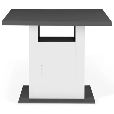 IDMARKET Ilot Central UGO 110 Cm Plateau Bois Gris Et Blanc Avec Rangements 7 IDMARKET Ilot Central UGO 110 Cm Plateau Bois Gris Et Blanc Avec Rangements – Image 5